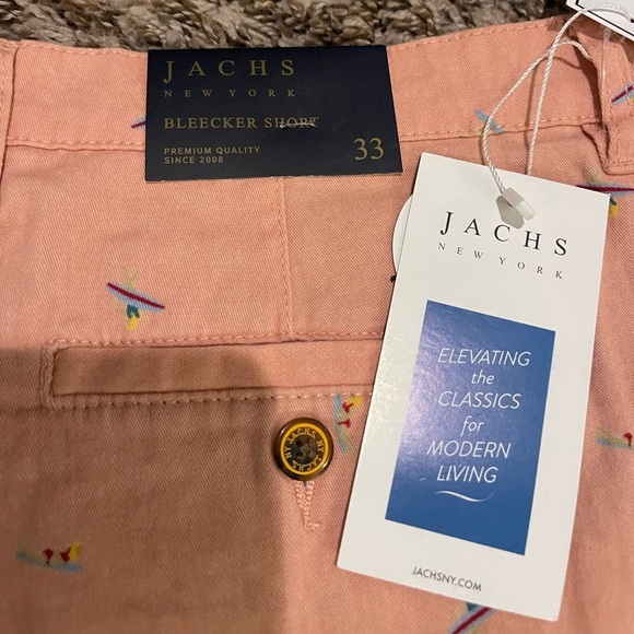 Jachs New York NWT pink surfer print pink twill cotton chino shorts - Picture 9 of 13
